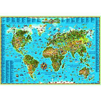 Карта настінна Картографія Світ для дітей 108х158см картон укр