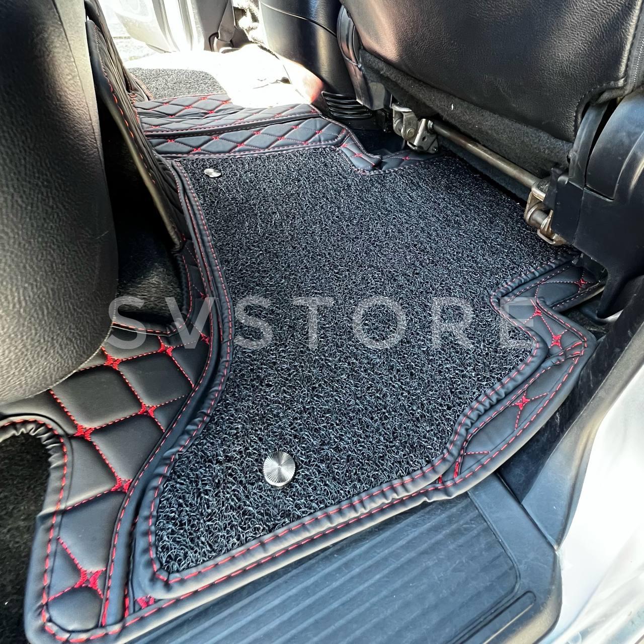 Чорні з червоним рядком 3D килимки з екошкіри в салон Lexus GX460/Toyota Prado 150 TLC150/GX460 (5 місць)