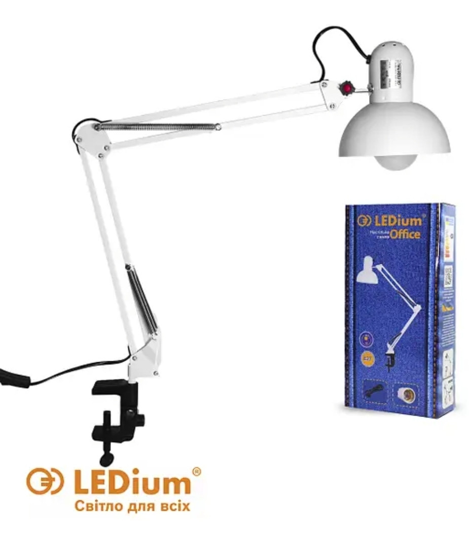 Світильник настільний Ledium Office E27 білий