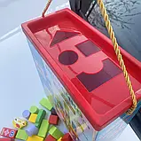 Деревянный конструктор 53 детали Городок Limo toys містечко MD1866 дерево швидка відправка, фото 4