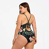 Жіночий купальник з пушапом імітація корсету на зав'язках, фото 4