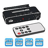 Аудіо конвертер / декодер звуку з цифрового digital оптичного SPDIF Toslink Bluetooth в аналоговий 2.0 RCA тюльпани стерео, фото 2
