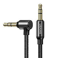 Аудио-кабель Usams US-SJ557 3.5mm to 3.5mm L-образный разъем 1.2m Black