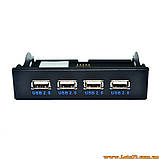4 портова USB панель на системний блок 4 портовий usb-хаб замість дисководу планка розширення контроллер usb на передню панель, фото 4