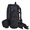 Рюкзак тактичний 55 л, B08 з підсумками, 55х40х22 см, Чорний / Військовий штурмовий рюкзак на MOLLE, фото 4