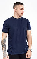 Однотонна футболка стрейч темний синій