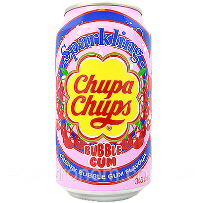 Напій газований вишня бабл гам Чупа Чупс Chupa Chups cherry bubble gum 345ml 24шт/ящ (Код: 00-00014351)