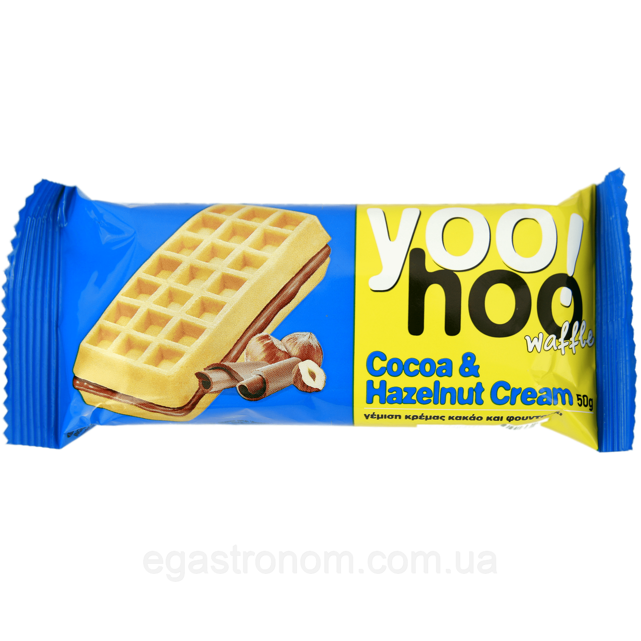 Вафлі бельгійські з какао та лісовим горіхом ЮХу YOOHOO cocoa hazelnut 50g 12шт/ящ (Код: 00-00014322)
