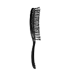 Щітка для волосся Salon Professional масажна пластмасова продувна спіральна, чорна, фото 3