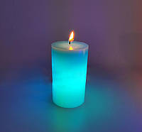Декоративная восковая свеча с настоящим пламенем и LED лед подсветкой Candles magic 7 цветов RGB ргб