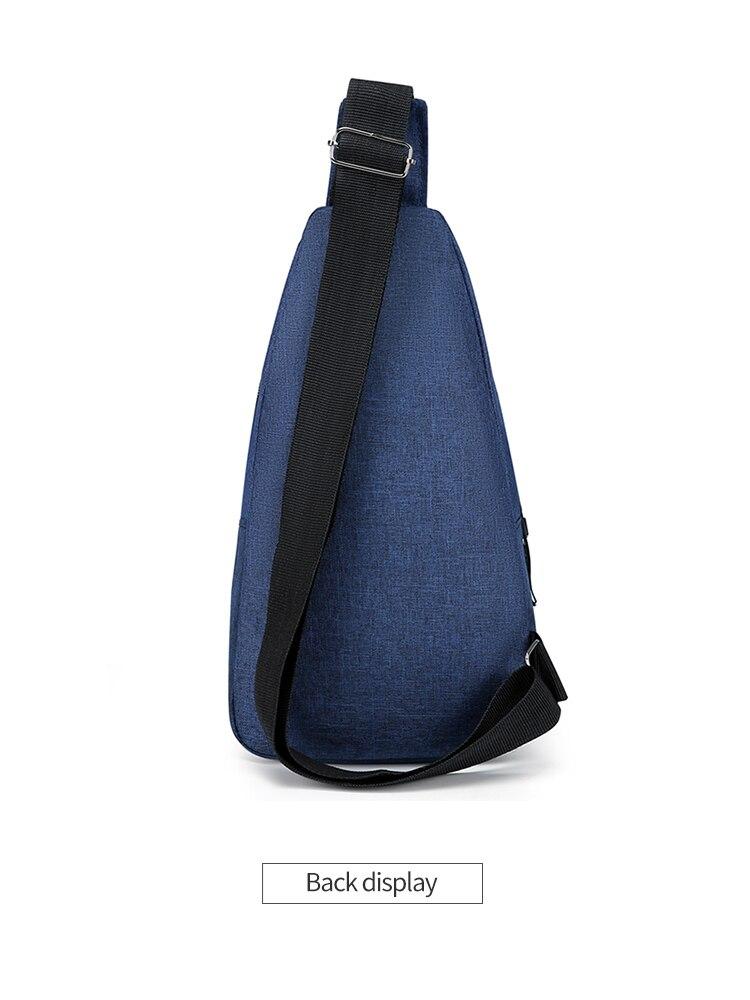Мужская нагрудная нейлоновая модная водонепроницаемая сумка через плечо на одно плечо Nicen Blue - фото 3 - id-p191620893