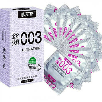 Набір ультратонких презервативів 0,03 мм, Silver 12 шт, Прозрачный  Bomba💣