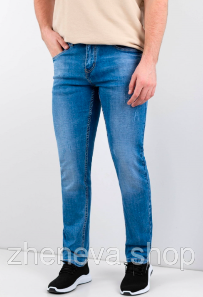 Стильні блакитні чоловічі джинси, розмір 30 — 38