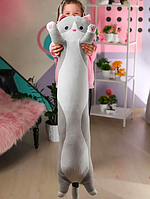 М'яка іграшка-подушка Кіт Батон 110 см сірий ( a08 )