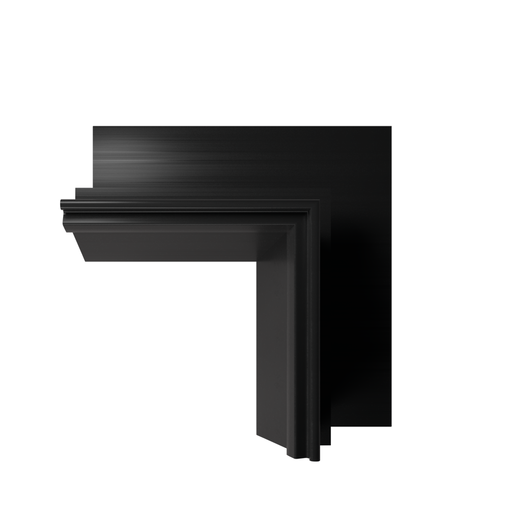 Кут для профілю парящого ГХ1 чорний алюмінієвий внутрішній 90°