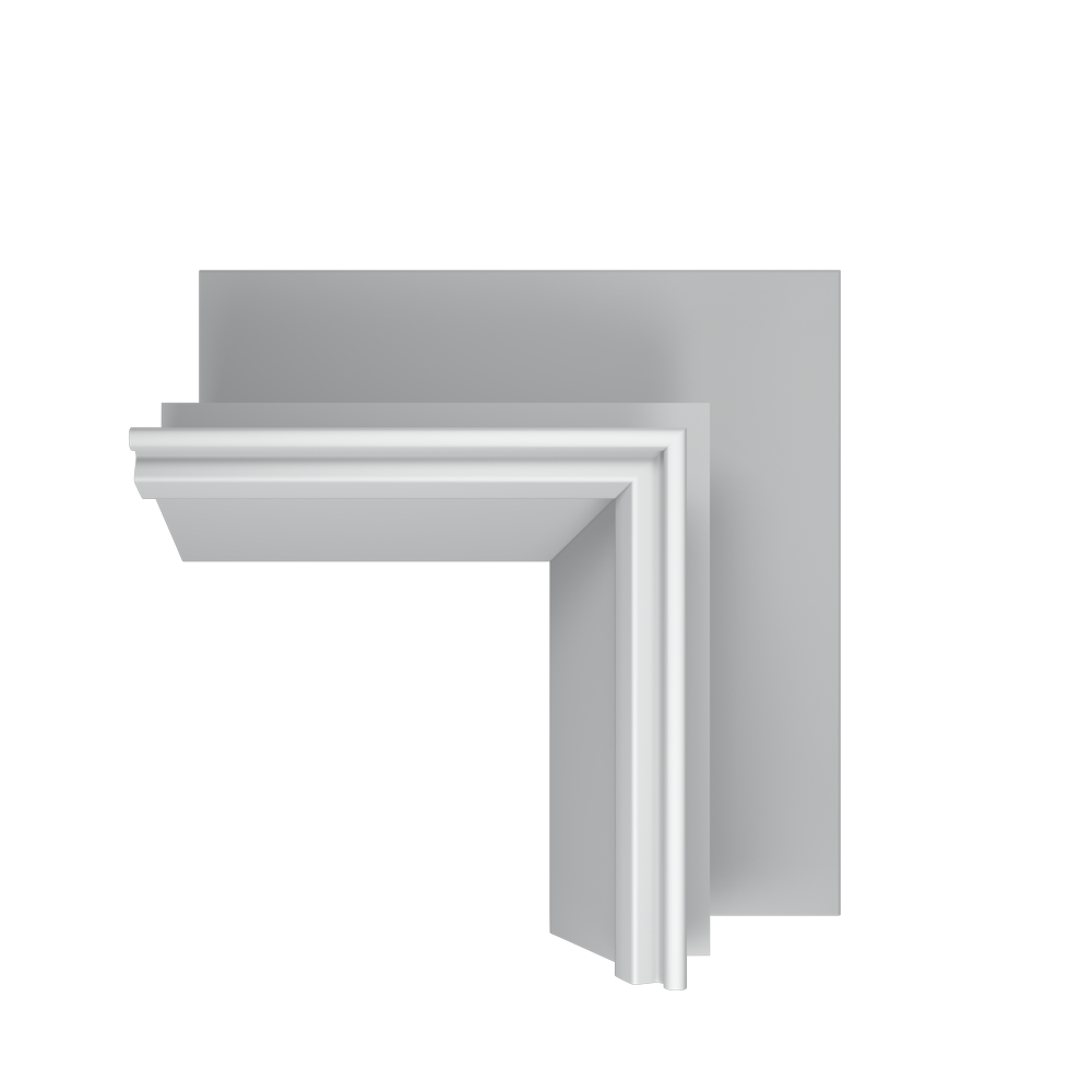 Кут для профілю парящого ГХ1 білий алюмінієвий внутрішній 90°