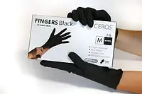 Перчатки нитриловые CEROS Fingers Black S 100 шт