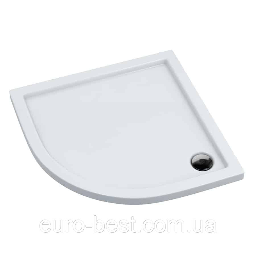 Душовий піддон Schedpol Caspar 80x80 напівкруглий білий 3.263