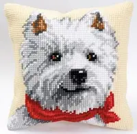 Набір для вишивання хрестом (подушка) Vervaco West Highland Terrier "Норвіч тер'єр"