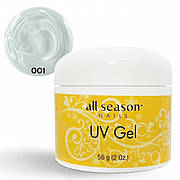 Моделюючий гель All Season UV Gel для нарощування та зміцнення нігтів 56г. Прозорий №001