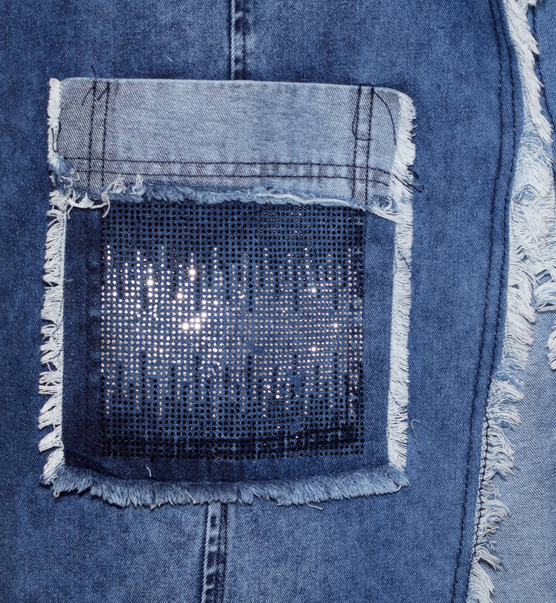 Жіночий джинсовий жилет зі стразами 44, фото 2
