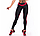 Жіночі стильні лосини/легінси для занять спортом/фітнесом «fitness lovers» (чорно-червоний), фото 4