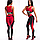 Жіночі стильні лосини/легінси для занять спортом/фітнесом «fitness lovers» (чорно-червоний), фото 2