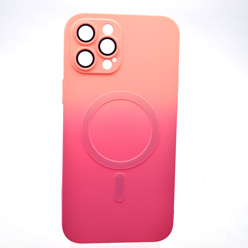 Чохол накладка з MagSafe Bright Case для Apple iPhone 12 Pro Max Peach-Barbie Pink, фото 1