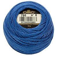 DMC 116/8 Pearl Cotton-Coton Perle 798 дельфтского фарфора темный