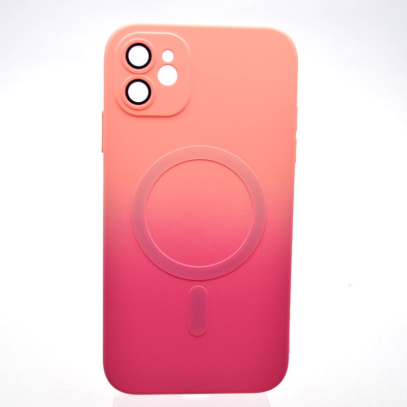 Чохол накладка з MagSafe Bright Case для Apple iPhone 11 Peach-Barbie Pink, фото 1