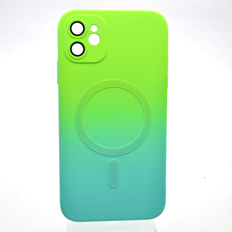 Чохол накладка з MagSafe Bright Case для Apple iPhone 11 Green-Turquoise, фото 1
