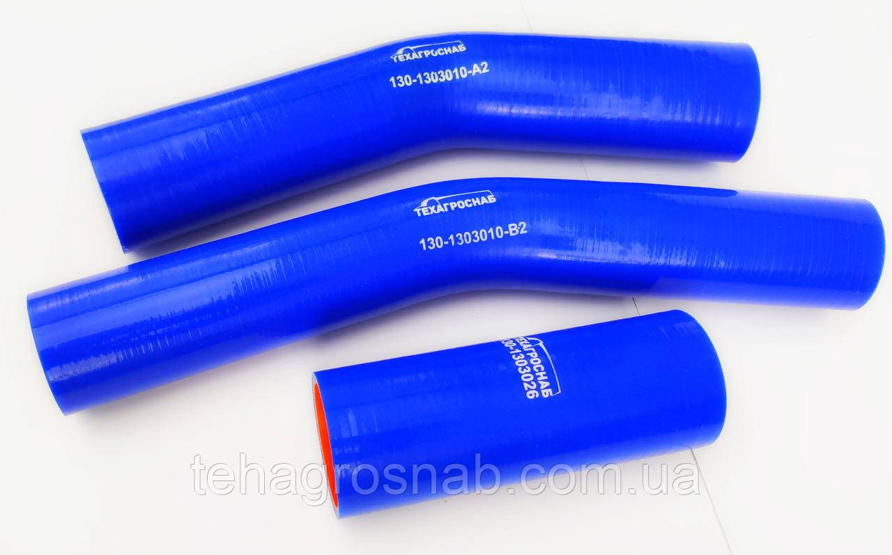 Патрубок 130-1303000 радіатору ЗІЛ-130 (компл. 3 шт. силікон)