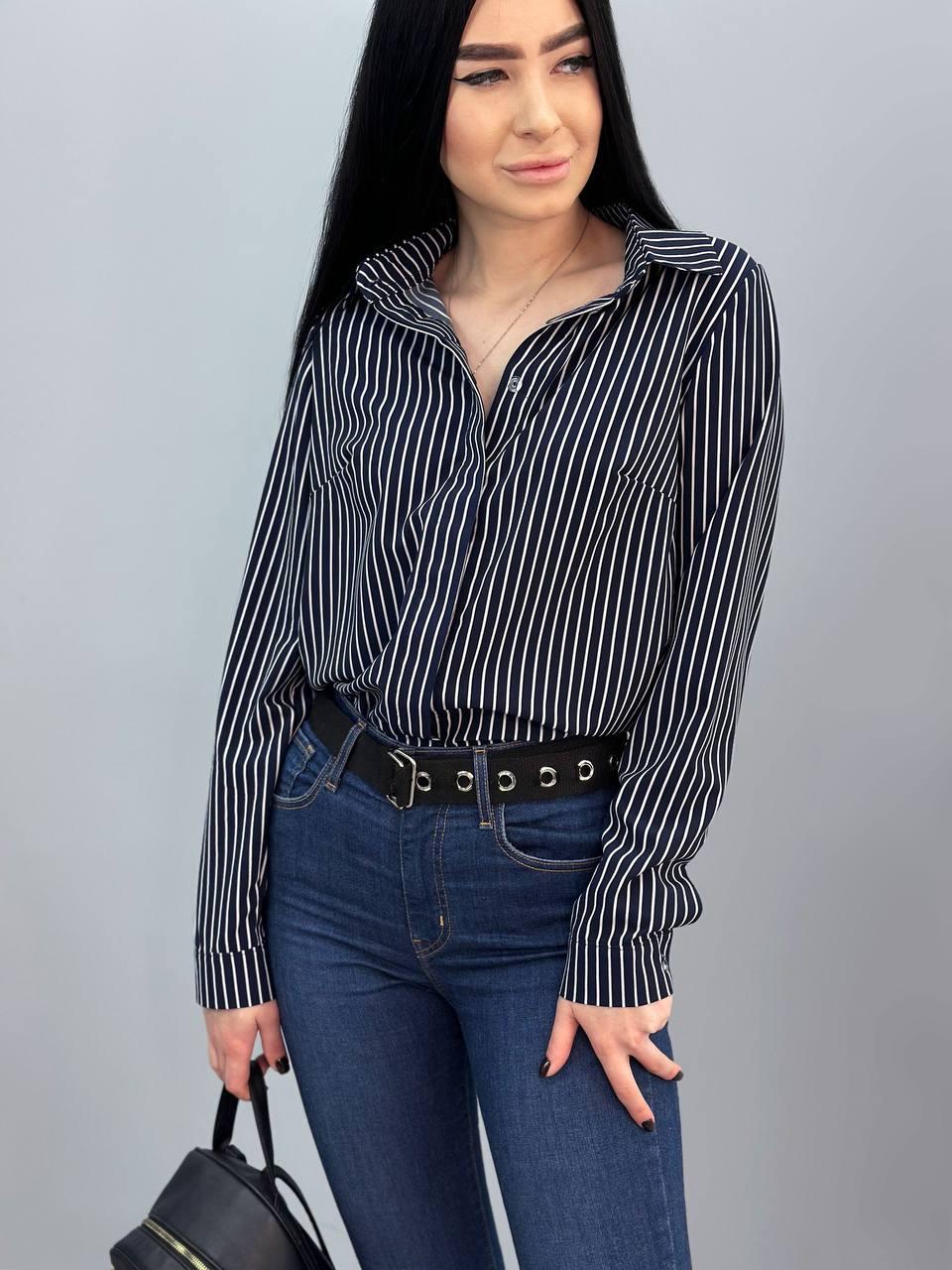 Жіноча сорочка у смужку "Sail" синя