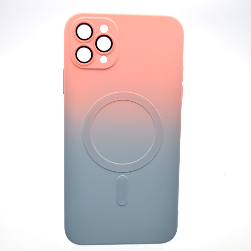 Чохол накладка з MagSafe Bright Case для Apple iPhone 11 Pro Max Peach-Gray, фото 1