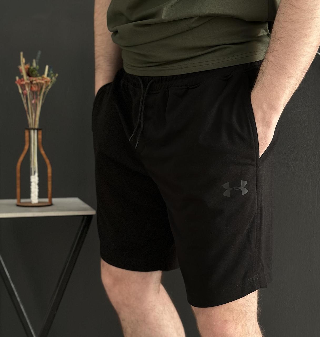 Спортивні чоловічі шорти демісезонні Андер Армор / чорні шорти Under Armour весна осінь літо, фото 1