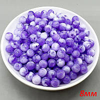 (20 грам) Намистини грановані Ø8мм (прим. 70 шт) Колір - фіолетовий