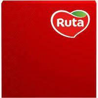 Салфетки "Ruta" размер 33*33 красного цвета 3 слоя количество 20 шт.