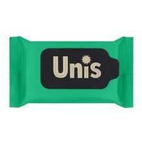 Влажные салфетки без аромата "Unis" антибактериальные зеленые количество 15 шт.