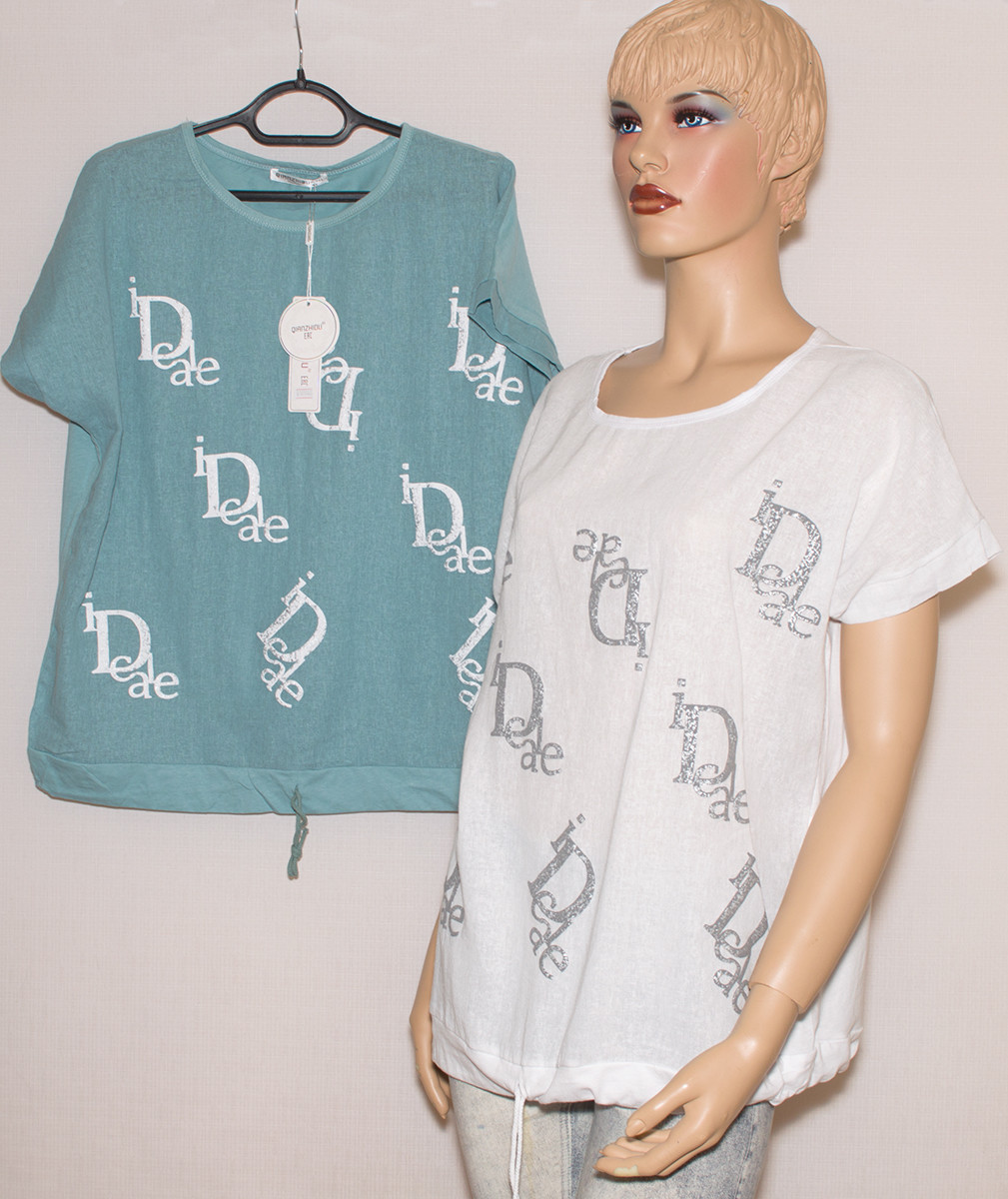 Футболки жіночі лляні біла 3XL