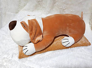 Іграшка Собака руда плед-подушка — трансформер 3 в 1 60 х 40 х 30 см для дітей і дорослих