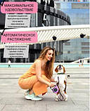 Повідець-рулетка BauTech 5 м для собак на стрічці в рожевому кольорі, фото 4