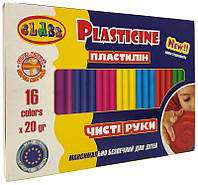 Пластилин 16 цветов по 20 гр Чистые руки Махи ЕСО, 7647, CLASS