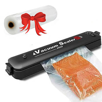 Вакууматор для продуктів, Vacuum Sealer + Подарунок Пакети для вакууматора 5 м / Пакувальник вакуумний для їжі