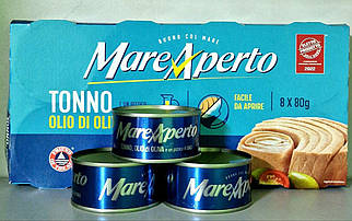 Тунець в оливковій олії Mare Aperto Tonno all Olio di Oliva 80 г.