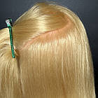 Навчальна манекен голова для зачісок 80% натурального волосся + подарунок, код 019, фото 5