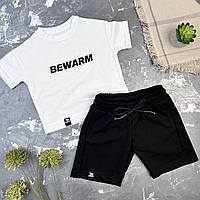 Детский летний костюм шорты + футболка BEWARM Черный/Белый