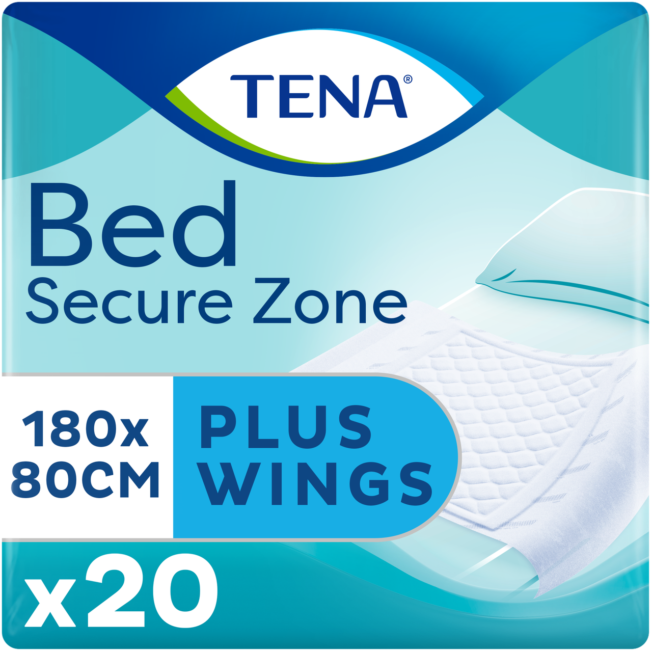 Одноразові пелюшки вбирні Tena Bed Secure Zone Plus Wings 180x80 см. (20 шт.)