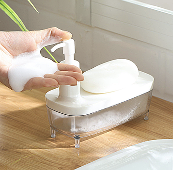 Органайзер для губки та миючих /  Кухонний дозатор з підставкою /  Підставка для миття посуду