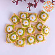 Лялькова їжа "Тост з гуакамоле та яйцем" Hand made Nestwood 1 шт., фото 3