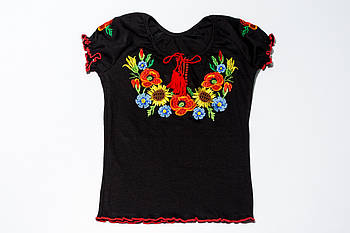 Вишиванка для дівчинки з коротким рукавом